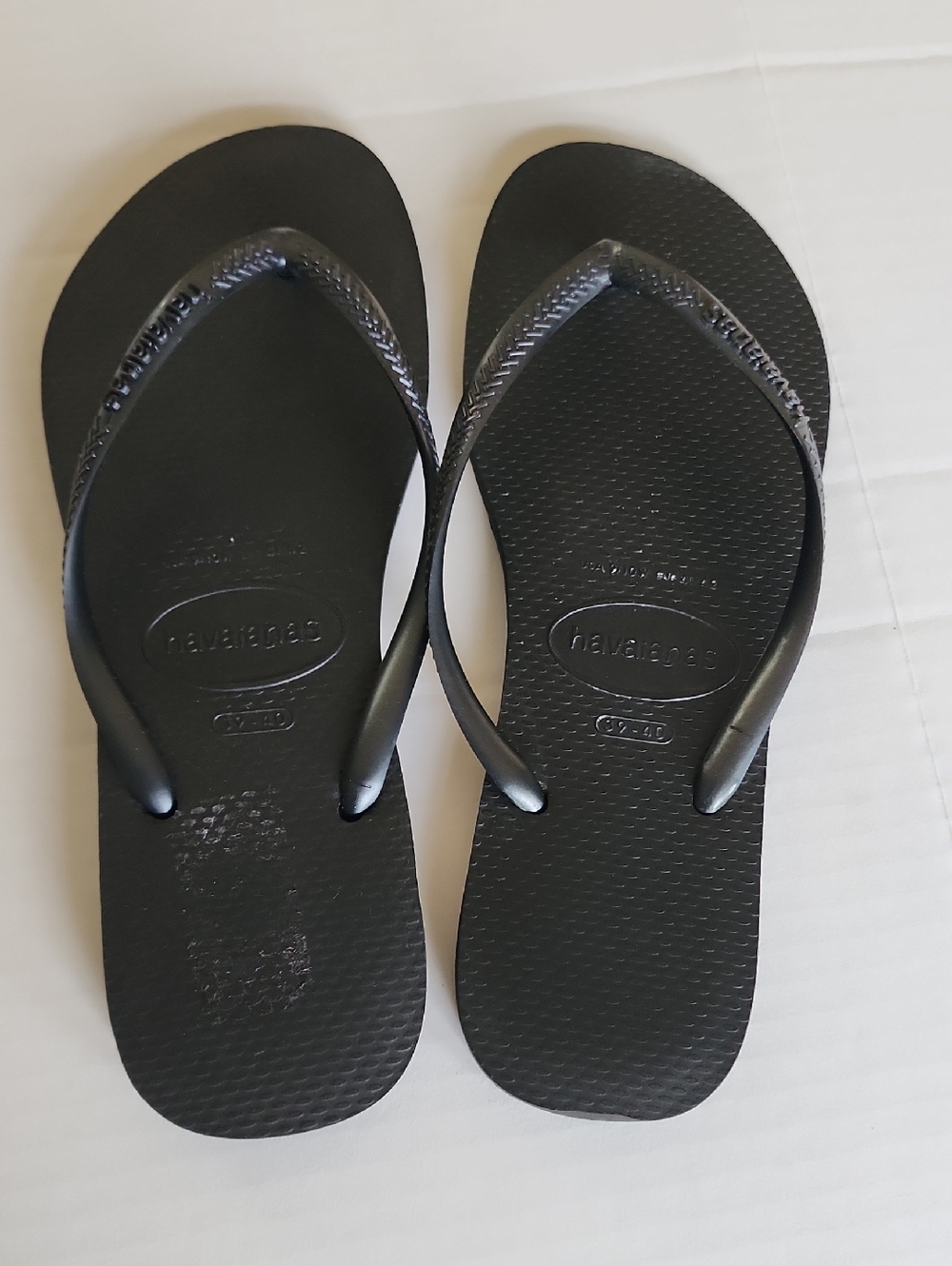 Havaianas Women's Black Slim Rubber Sandals